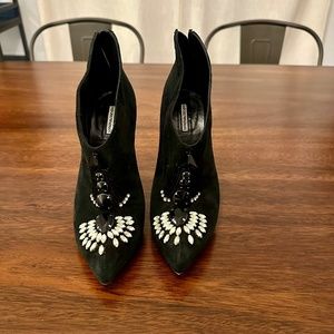 Emporio Armani, jeweled booties
